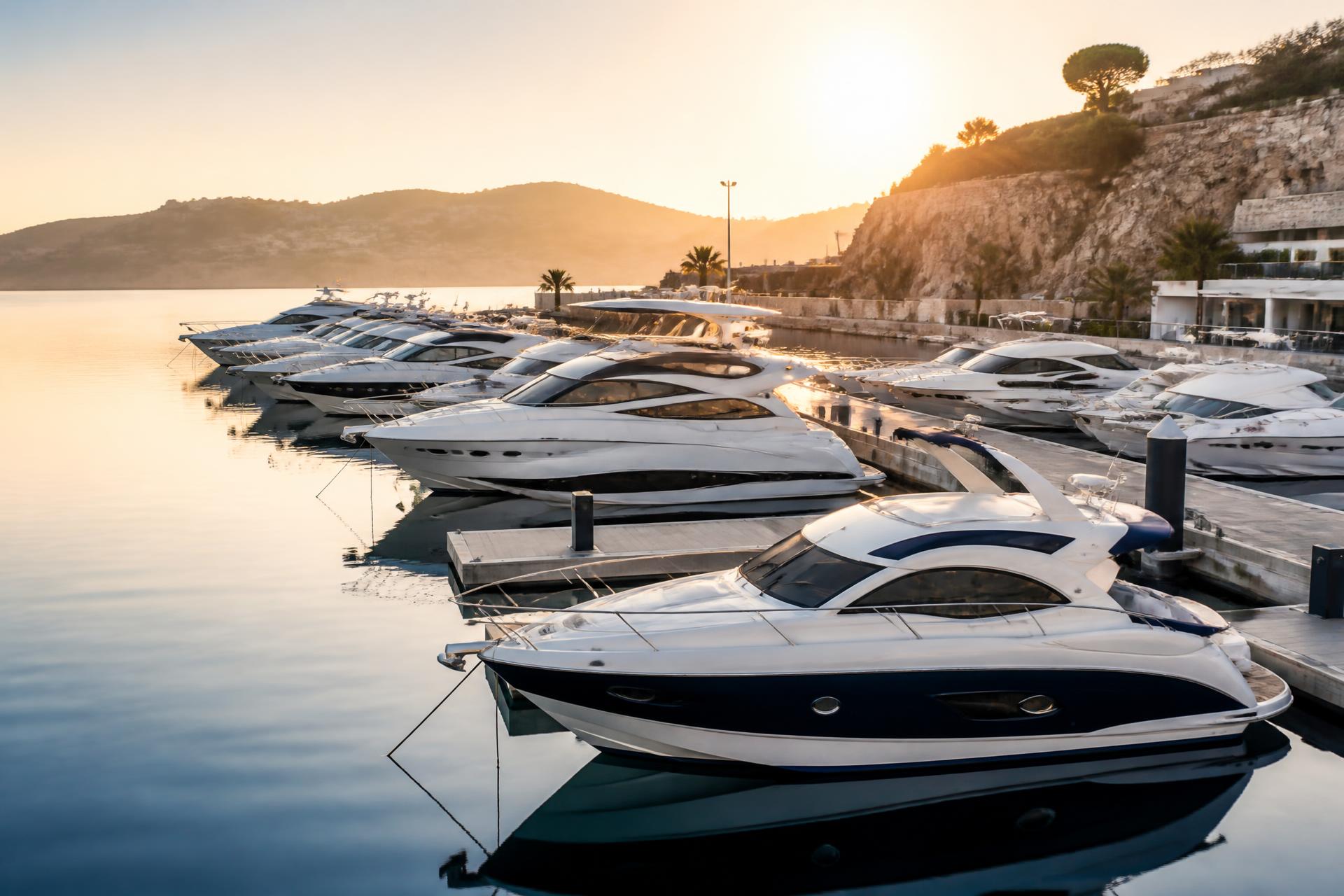 Marina con imbarcazioni ormeggiate